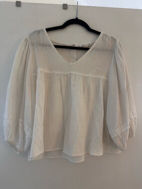 Cream Gauzy Blouse